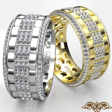 Chain Link Diamond Eternity Men's Wedding Band 14k White Gold 1.50 Ct.