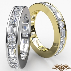 Round Emerald Diamond Womens Eternity Wedding Band 14k Gold Yellow  (2.4Ct. tw.)