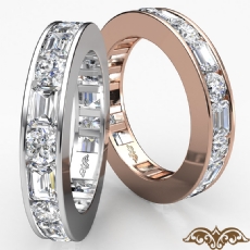 Round Emerald Diamond Womens Eternity Wedding Band 14k Rose Gold  (2.4Ct. tw.)