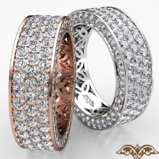 3 Row Women's Anniversary Band 14k Rose Gold Pave Eternity Ring Diamond  (2.75Ct. tw.)