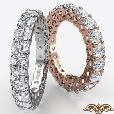 Prong Set Diamond Heart Eternity Wedding Ring 14k Rose Gold Women's Band  (3Ct. tw.)