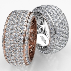 4 Row Pave Round Diamond Women Eternity Wedding Band 9.7mm Ring 14k Rose Gold (3.5Ct. tw.)