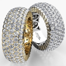 5 Row Women's Eternity Engagement Band 14k Gold Yellow Diamond Wedding Ring  (4Ct. tw.)