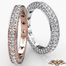 Women Anniversary Eternity Diamond Wedding Band 14k Rose Gold  (1.25Ct. tw.)