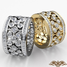 Round Princess Diamond Engagement Ring Women Wedding Band 14k Gold Yellow  (3.85Ct. tw.)