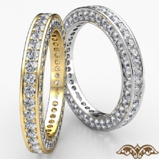 Vintage Round Diamond Eternity Women's Wedding Band 14k Gold Yellow  (1.58Ct. tw.)