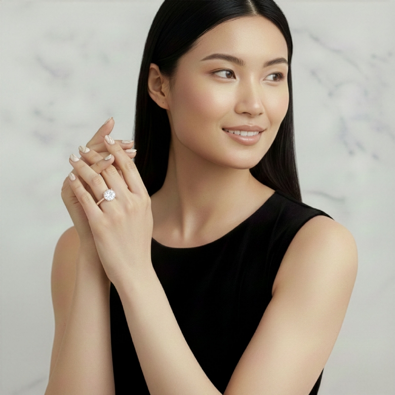  diamond Ring 14k Rose Gold