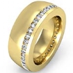 Round Diamond Channel Mens Eternity Wedding Band 14k Gold Yellow 8.5mm Ring 1Ct