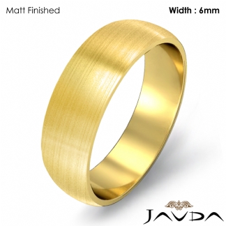 Mens Wedding Band Dome Plain Polish Solid Ring 6mm 14k Gold Yellow 6.4g 10-10.75 Sz