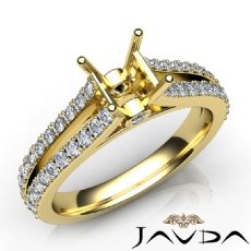 Diamond Engagement Split Shank Setting Princess SemiMount Ring 14k Gold Yellow  (0.65Ct. tw.)