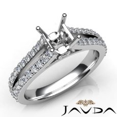 Diamond Engagement Split Shank Setting Princess SemiMount Ring 14K W Gold 0.65Ct