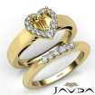 U Prong Diamond Engagement SemiMount Ring Heart Bridal Set 18k Yellow Gold 0.4Ct - javda.com 