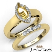 U Prong Diamond Engagement Semi Mount Ring Marquise Bridal Set 14k Yellow Gold 0.45Ct - javda.com 