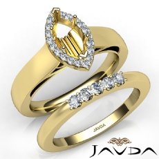 U Prong Diamond Engagement Semi Mount Ring Marquise Bridal Set 14k Gold Yellow  (0.45Ct. tw.)