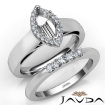 U Prong Diamond Engagement Semi Mount Ring Marquise Bridal Set 18k White Gold 0.45Ct - javda.com 