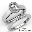 U Prong Diamond Engagement Semi Mount Ring Oval Bridal Set 14k White Gold 0.43Ct - javda.com 