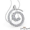 1Ct Round Diamond Graduated Spiral Pendant Necklace Prong Set 14k Gold White