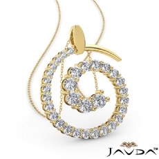 Round Diamond Graduated Spiral Pendant Necklace Prong 14k Gold Yellow (1Ct. tw.)