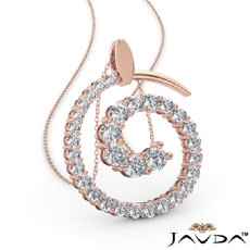 Round Diamond Graduated Spiral Pendant Necklace Prong 14k Rose Gold (1Ct. tw.)