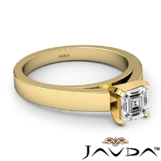 Flat Edge Cathedral Solitaire diamond Ring 18k Gold Yellow