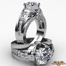 Knot Style Bridge Accent diamond Ring 14k Gold White