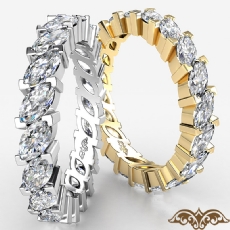 Prong Set Marquise Diamond Eternity Women's Wedding Band 14k White Gold 2.10 Ct.