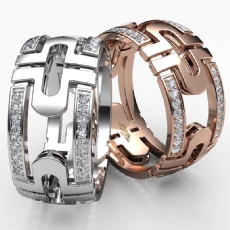 Designer Men's Diamond Eternity Wedding Band In 14k Rose Gold 0.50 Ct. (0.5Ct. tw.)