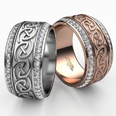 Celtic Style Men's Diamond Eternity Wedding Band In 14k Rose Gold 1Ct. (1Ct. tw.)
