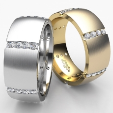 Matte Men's Eternity Channel Round Diamond Wedding Band 18k Gold Yellow  (0.7Ct. tw.)