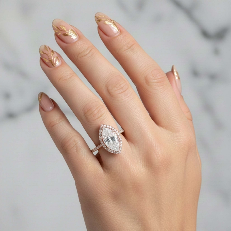  diamond  18k Rose Gold