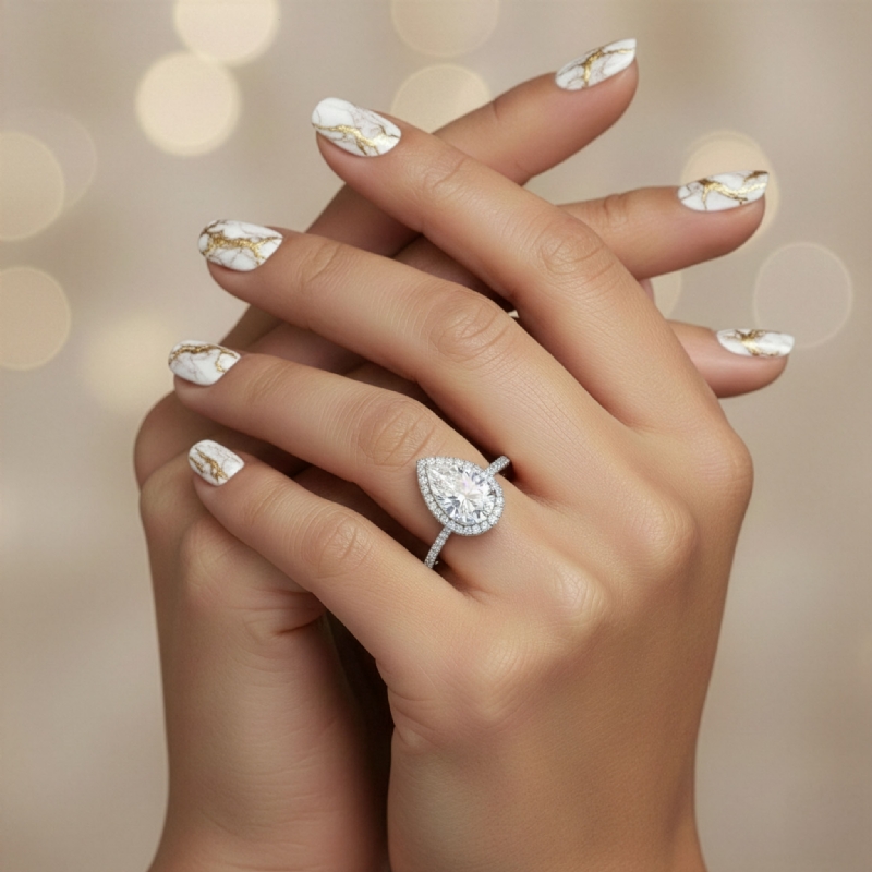  diamond Ring 14k Gold White