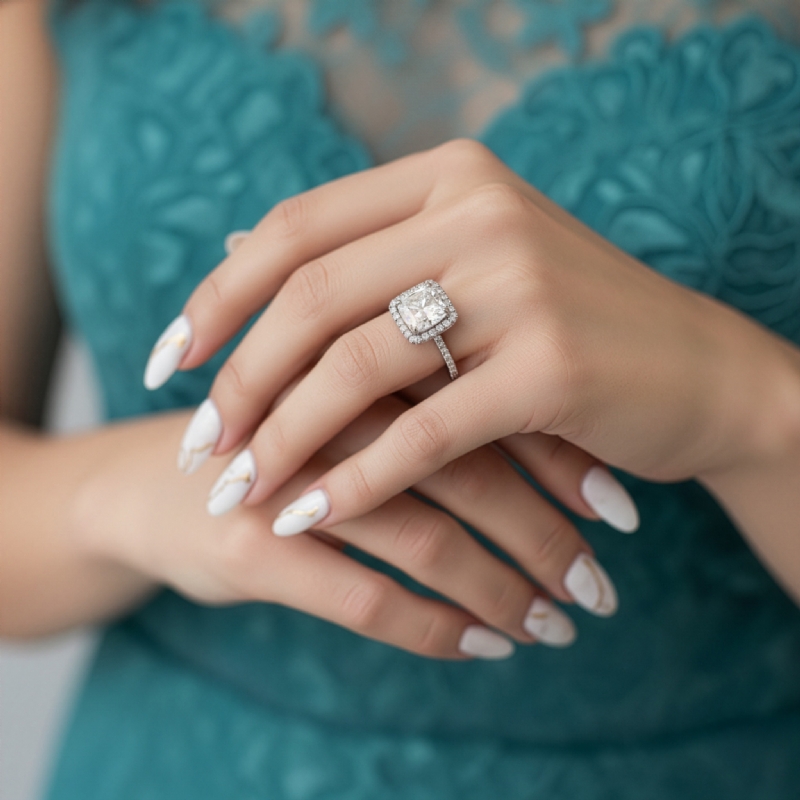  diamond Ring 14k Gold White