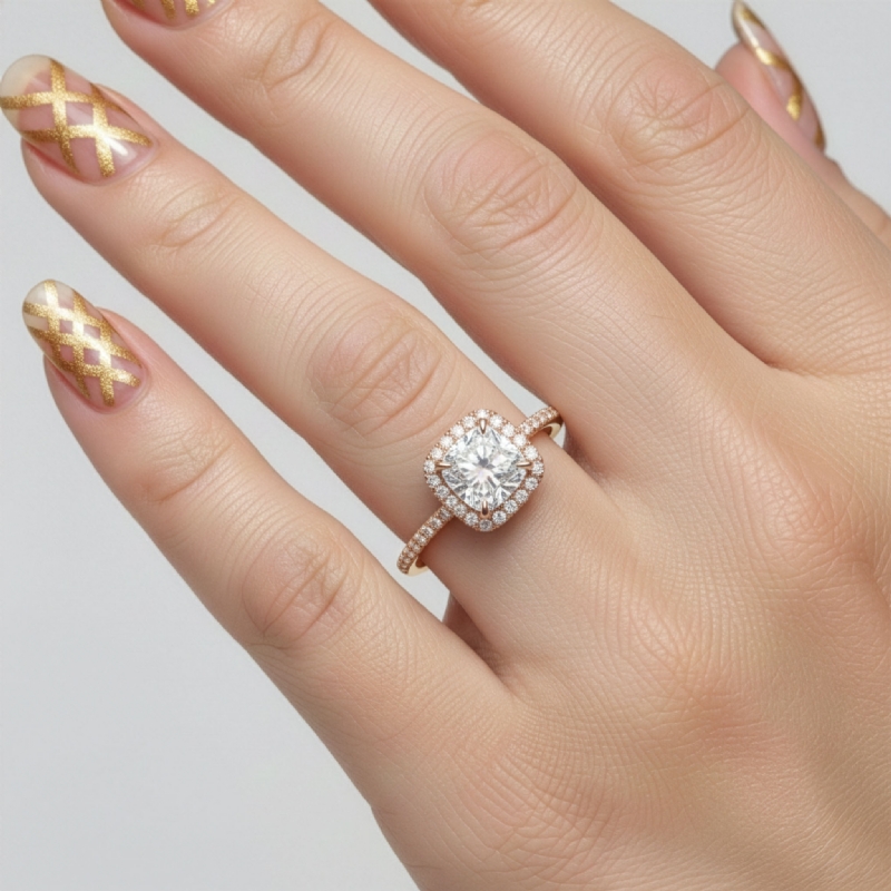  diamond  18k Rose Gold