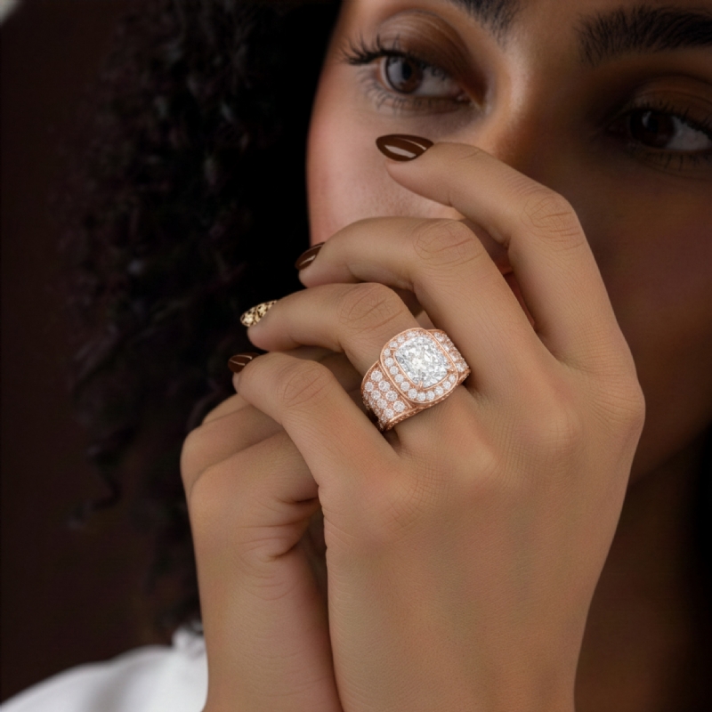  diamond Ring 14k Rose Gold