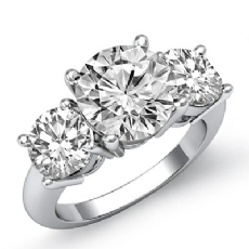 Classic 3 Stone Prong Setting diamond Ring 14k Gold White