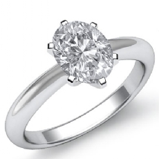 Six Prong Solitaire diamond Ring 18k Gold White