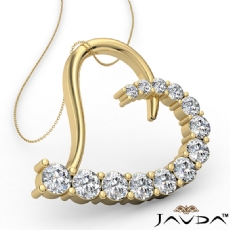 Round Diamond Heart Pendant 14k Gold Yellow  (2.02Ct. tw.)