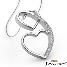 Round Diamond Heart Pendant 14K White Gold (0.21 ct tw)