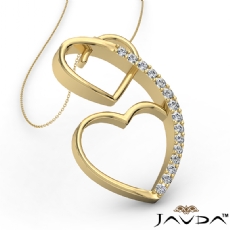 Round Diamond Heart Pendant 14k Gold Yellow  (0.21Ct. tw.)