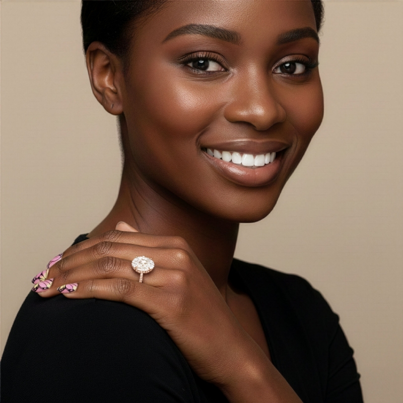  diamond Ring 18k Rose Gold