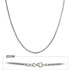 14k White Gold New Solid Long Snake Chain Necklace (18