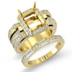 3.2Ct Diamond Engagement Ring Radiant Bridal Setting 14k Yellow Gold Wedding Band - javda.com 