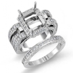 3.2Ct Diamond Engagement Ring Radiant Bridal Setting 14k White Gold Wedding Band - javda.com 