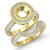 3Ct Diamond Engagement Ring Round Bridal Halo Setting 18k Yellow Gold SemiMount - javda.com 