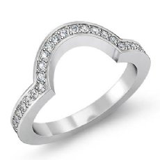 Women Half Wedding Band Round Pave Diamond Matching Set Ring 14k White Gold 1Ct