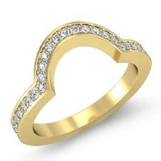 Women Half Wedding Band Round Pave Diamond Matching Set Ring 18k Gold Yellow  (1Ct. tw.)