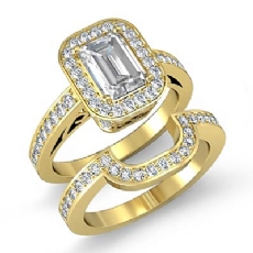Filigree Design Halo Bridal diamond Ring 14k Gold Yellow