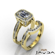 Filigree Design Halo Bridal diamond  18k Gold Yellow
