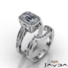 Filigree Design Halo Bridal diamond  Platinum 950