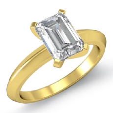 Knife Edge Solitaire diamond Ring 14k Gold Yellow